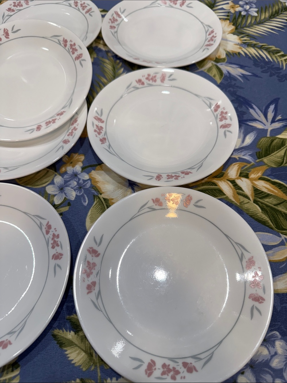 Corelle Silk Blossoms Dessert Dishes set of ten - Picture 4 of 7